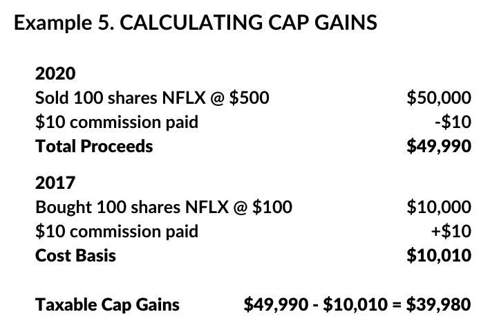 calculating capital gains example