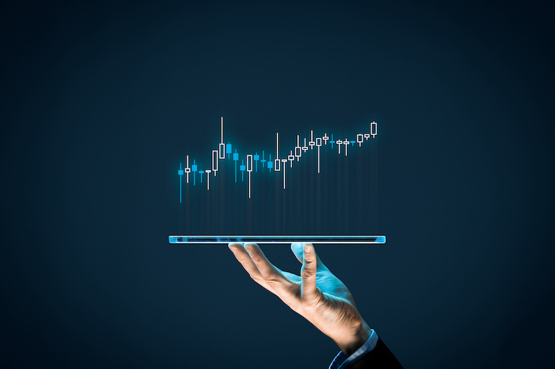 stock market grid on device