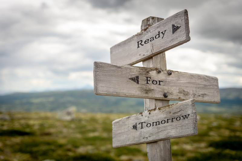 retirement planning. ready for tomorrow wooden sign