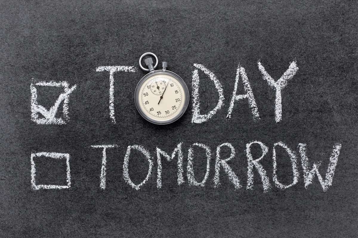 Stopwatch between “Today” and “Tomorrow” illustrating how current spending decisions and lifestyle inflation can affect long-term financial flexibility and retirement planning.